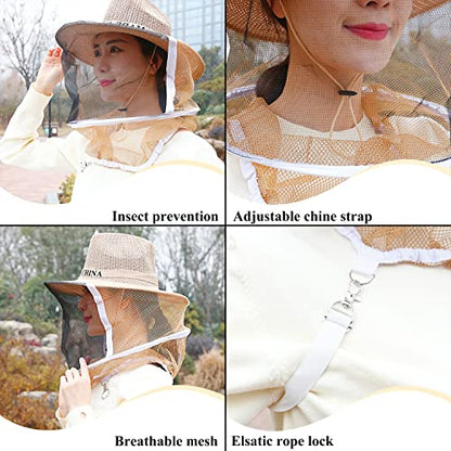 Beekeeping Supplies Beekeeping Veil Hat Beekeeping Suit 3 Pack Beekeeper Hat Professional Bee Face Cover Net Beekeeping Protection Supplies