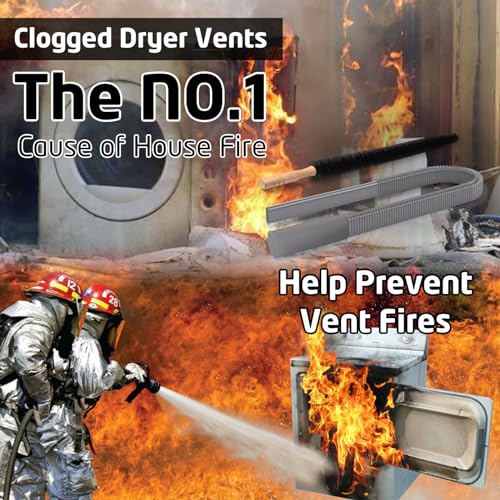 PetOde 2Pcs Dryer Vent Cleaner Kit Universal Vacuum Hose Attachment & Brush | Flexible Connector Easily Adapts to Most Vacuum Cleaners for Versatile Use - color: Deep Gray