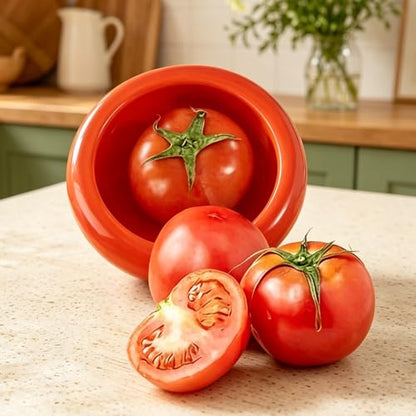 Reusable Food Cover with Lid Stretch Wrap Saver for Fruit and Vegetables Kitchen Storage Cover for Onion Lemon Tomato - color: Red