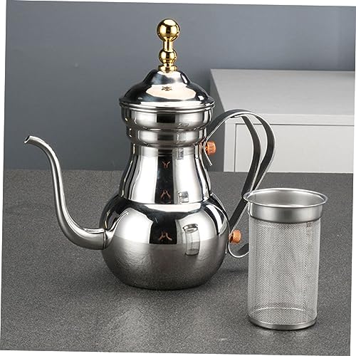 MAGICLULU Samovar Style Tea Kettle Kettle Thermometer Stainless Steel Teapot Tea Infuser Court Pot Hand Brewing Pot Design