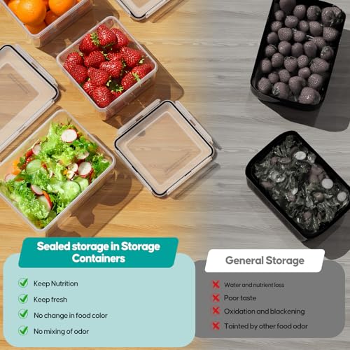 TOPCHASE 40 PCS Food Storage Containers with Lids Airtight (20 Containers & 20 Lids) - Plastic Food Containers for Kitchen Storage Reusable BPA-Free Leakproof Meal Prep Container with Labels & Pen - color: 20 Pack