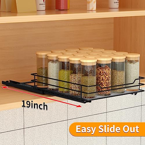 BOIVSHI Pull Out Spice Rack Organizer for Cabinet, Heavy Duty Slide Out Spice Rack Organizer for Kitchen Cabinets and Pantry, Fits Spices, Sauces, Canned Food (8.5''Wx10.5''Dx2.5''H) - size: 1 Tier,8.5''Wx10.5''Dx2.5''H
