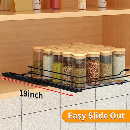 BOIVSHI Pull Out Spice Rack Organizer for Cabinet, Heavy Duty Slide Out Spice Rack Organizer for Kitchen Cabinets and Pantry, Fits Spices, Sauces, Canned Food (8.5''Wx10.5''Dx2.5''H) - size: 1 Tier,8.5''Wx10.5''Dx2.5''H