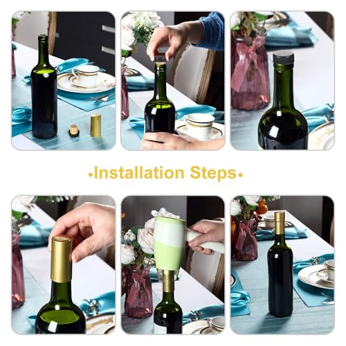 Blulu 200 Pcs Wine Sealer for Bottles PVC Heat Shrink Capsules Bottle Caps for Wine Making Cellars and Home Use (Black,Navy Blue,Gold,Rose Gold) - color: Black, Navy Blue, Gold, Rose Gold