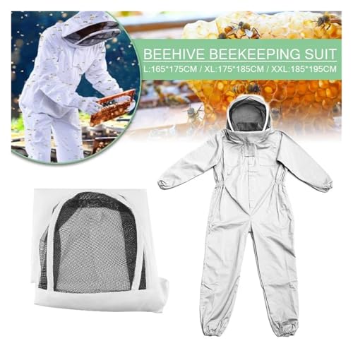 Beekeeping Clothes Full Body Beekeeping Clothing Beekeepers Bee Protection Beekeeping Suit Safty Veil Hat Dress(XL) - size: X-Large