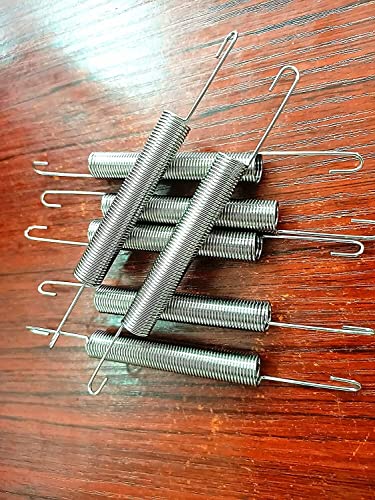 60mm x 10mm x 1.0mm Metal Dual Hook Tension Spring Gray 10pcs