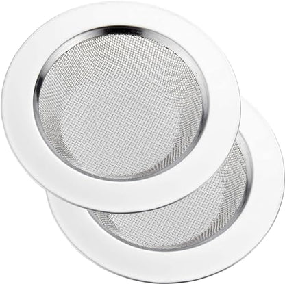 LASSHSWA 2 PCS Kitchen Sink Strainer Stainless Steel, Kitchen Sink Drain Strainer， Sink Strainers with Large Wide Rim 4.5" Diameter for Kitchen Sinks - style: 2 PACK