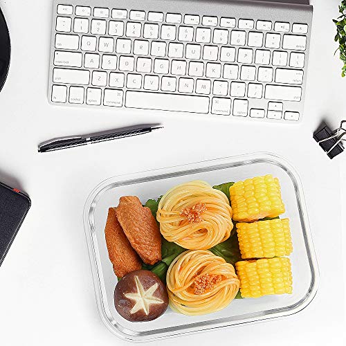 M MCIRCO 10-Pack 22 Oz Glass Meal Prep Containers with Lids - Microwave, Oven, Freezer & Dishwasher Safe - White - color: white