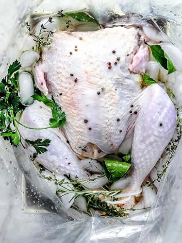 10 Pack 5 Mil Turkey Brining Bags for Marinating and Brining Turkey, 5 Gallon Bucket Liner Bags Heavy Duty Leak Proof Food Storage Bags for Turkey, Chicken, Beef, Thanksgiving (22 x 30 in)