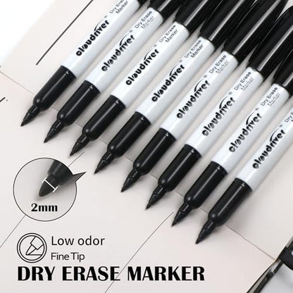 cloudriver Dry Erase Markers Ulta Fine Tip, 72 Pack Black Whiteboard Marker, 0.7mm, Low Odor, For Office And Home