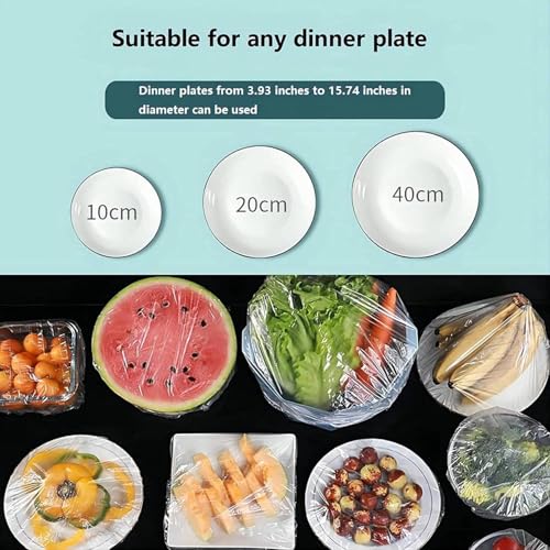 100Pcs Disposable Food Containers Disposable Stretchable Bowl Covers Universal Kitchen Wrap Seal Bags for Food Storage Bread Proofing and Outdoor Picnics (14-35cm Stretchable)
