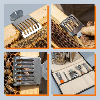 Queen Bee Catching Clip for Beekeeping Hives, Silver-Tone Metal Spring Cage Tool for Inspection and Identification, 1 Piece Handheld Holder Compatible with Queen Marking kit
