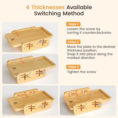 Piklohas Bread Slicer With Bread knife, World's 1st Horizontal Bread Cutter for Homemade Bread, 4 Thickness Adjustable, Paired With Multifunction Serrated Knife for Efficient Slicing, Baking Gifts - size: 10-Inch Bread Knife & Slicer