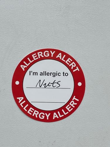 Red Allergen Warning Label 300PCS Adhesive Allergy Alert Stickers