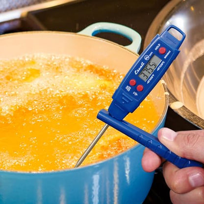 Escali DHP4 Easy Read Waterproof Digital Meat Thermometer with Backlit Display, Ultra Fast 4-Second Readings, Extra-Long Stainless Steel Probe, IPX7 Waterproof, NSF Certified (Rectangle Display)