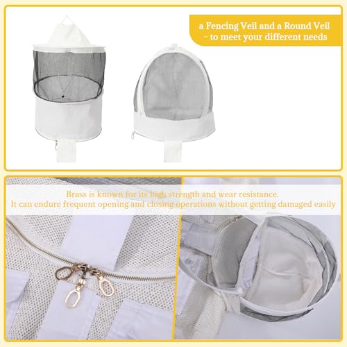 ANDES 3-Layer Mesh Ventilated Bee Suit with 2 Veils & Goatskin Gloves, XXL | Professional Full Body Sting-Proof Beekeeper Suit, Unisex for Beginners & Commercial Beekeepers - size: XX-Large