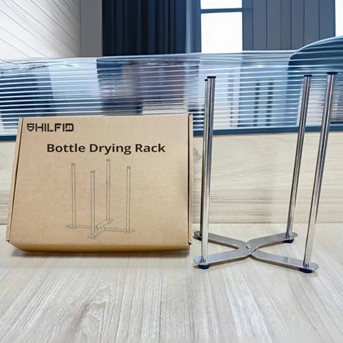 Plastic Bag & Bottle Drying Rack, Multifunctional Wine Decanter Holder, Collapsible Countertop Stand - size: Small