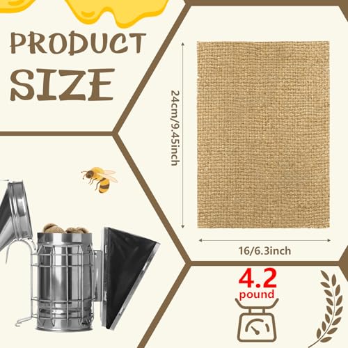 Hahafelt 4.2 Pound Burlap Bee Smoker Fuel Pellets, Jute Burlap Smoker Fuel for Beekeeping, Natural Easy to Light, Produces Cool & Light Smoke, Long Continuous Burn for Hive Inspection & Management
