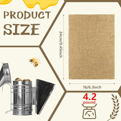 Hahafelt 4.2 Pound Burlap Bee Smoker Fuel Pellets, Jute Burlap Smoker Fuel for Beekeeping, Natural Easy to Light, Produces Cool & Light Smoke, Long Continuous Burn for Hive Inspection & Management