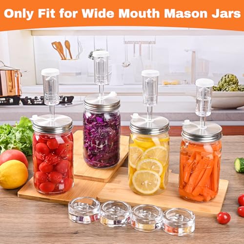 32 oz Mason Jar Fermentation Kit,Sauerkraut/Pickling Kit with 2 Pack Fermentation Jars, 2 Fermentation Lids, 2 Fermenting Weights and Airlocks(2 Jars Included) - color: Silver