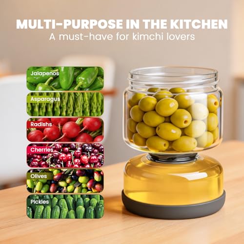 WhiteRhino Glass Pickle Jar with Strainer Flip,25oz Pickle Container,Hourglass Pickle Juice Separator Jar for Olives,Gherkins or Sliced,Leakproof Dishwasher Safe - color: 25oz Smoky Grey Pickle jar