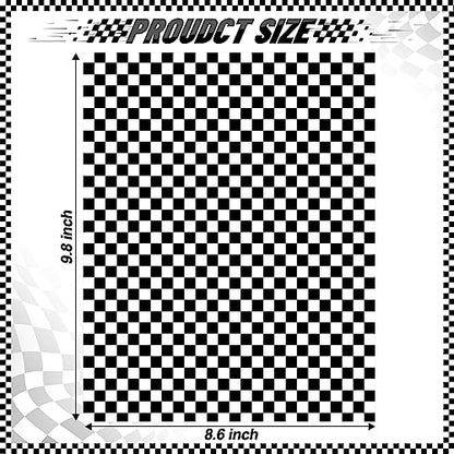 100 Pcs Black & White Checkered Wax Paper Sheets for Food, Wax Paper for Sandwich Wrap, Deli Wraps, Picnic Basket Liners, 8.6 x 9.8 inches - color: Black/White