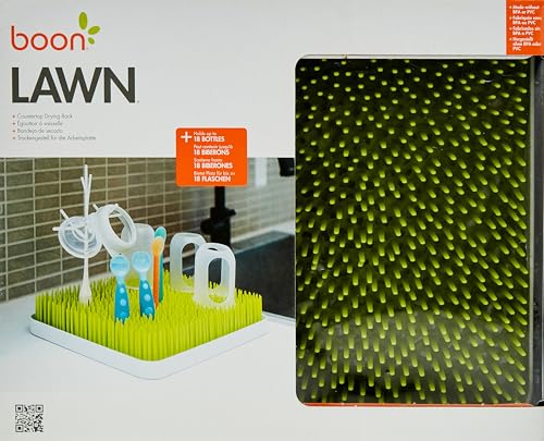 Boon Lawn Countertop Baby Bottle Drying Rack with Antimicrobial Tray - Spring Green - Bottle Rack and Organizer - Baby Feeding Essentials - 13.5 x 11 x 2.5-1 Count (Pack of 4) - color: Green, size: 2 Count (Pack of 4)