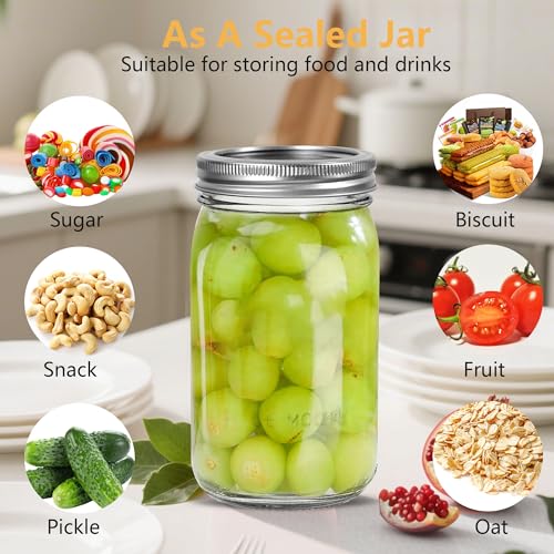 16oz Glass Mason Cup with Bamboo Lids, 2Pack Wide Mouth Mason Jars | Boba Cups with Lids and Straw, for Iced Coffee Juice Milkshake Tea - size: 2Pack 16oz