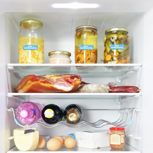1000pcs Keep Refrigerated Stickers Rectangle Waterproof 0.5"x1.5" Refrigerated Label Food Packaging Warning Adhesive Sticker Pharmacy Drugstores Warning Labels for Cold Food Shipping Packing