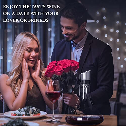 Wine Decanter Built-in Aerator Pourer, 1500ml /50oz Wine Carafe with Aerator,Cleaning Beads and Cork Ball,100% Lead-free Crystal Glass Red Wine Aerator, Wine Gift for Men, Wine Accessories - style: Wine Decanter Set