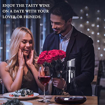 Wine Decanter Built-in Aerator Pourer, 1500ml /50oz Wine Carafe with Aerator,Cleaning Beads and Cork Ball,100% Lead-free Crystal Glass Red Wine Aerator, Wine Gift for Men, Wine Accessories - style: Wine Decanter Set