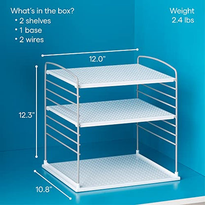 YouCopia UpSpace Cabinet Box Organizer, Adjustable Kitchen and Pantry Shelf for Plastic Wrap and Foil Storage, Extra Large, White (Pack of 6) - size: Large Classic (Pack of 6)