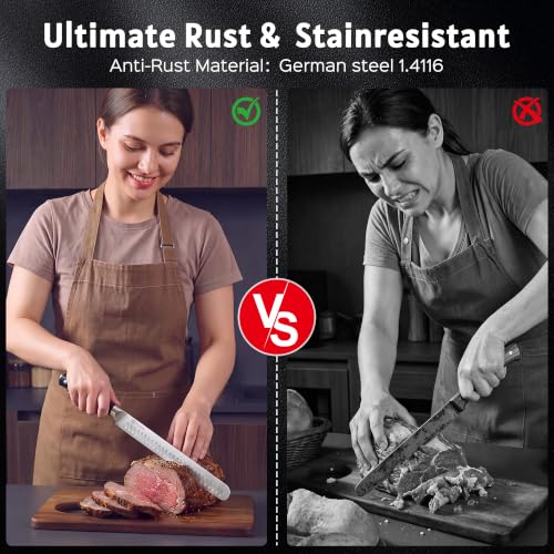 PAUDIN Brisket Knife, 12 Inch Dishwasher Safe Carving Slicing Knife for Meat, Razor Sharp German 1.4116 Steel Smoked Meat Cutter with Non-Slip Ergonomic G10 Handle & Gift Box, Perfect Gifts for Men - size: 12"