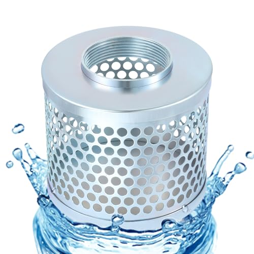Round Hole Suction Strainer Filter for Pumps, Carbon Plated Steel Basket Water Suction Filter, with NPT Female Thread, Reduces Solids Entering Pump (3 inch) - size: 3 inch