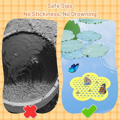 4 Pack Floating Bee Island- 7.7 Inch EVA Foam Floating Bee Watering Station for Garden- Bees Feeder Butterfly Waterer Bee Baths Pollinator, Outdoor Garden Decor