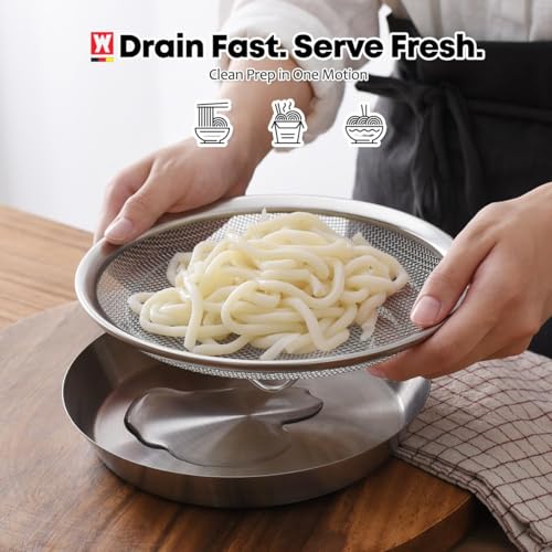 WAGENSTEIGER Stainless Steel Mesh Tray Set with Drip Pan, Air Fryer Basket and Tray, Kitchen Colander, Vegetable and Fruit Strainer, Food Filter, BBQ Prep Tool, Fruit Serving Dishes (7.48 inch) - size: 7.48 inch