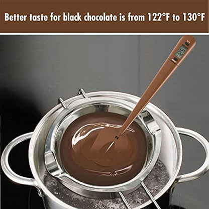 Efeng Candy Spatula with Thermometer Built in and Pot Clip – Fast Instant Read Digital Spatula Thermometer for Candy Making,Chocolate,jams,syrups with BPA Free Silicon Spatula - color: Chocolate