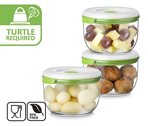 FOSA Food Containers for Vacuum Seal 3 Pack - 28oz Reusable Medium Vacuum Sealer Containers - Food Vacuum Sealer Set (Vacuum Pump Not Included) - size: 28oz × 3