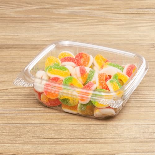 Karat PET Hinged Deli Containers with Lids - Perfect for Pasta Salads, Fruit, Deli Sides, and Home Meal Prep - Clear Plastic Food Containers, Take Out Containers (12oz)