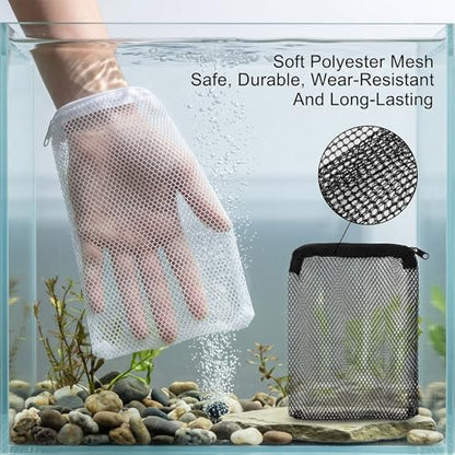 12 Pcs Aquarium Filter Media Bags, 8' X 6'' Extra Fine Mesh Bag Reusable | Aquarium Filter Media Bags with Zipper for Fish Tank Activated Carbon, Ceramic Rings