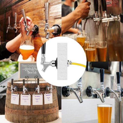 MRbrew 3" Beer Faucet Shank, Stainless Steel Beer Tap Shank with 1/4'' Barb fit Refrigerator/Freezer Walls Cabinet Surfaces Kegerator Beer Towers Jockey Box Panels Homebrew & Bar Draft Beer Dispenser - size: 3" Shank