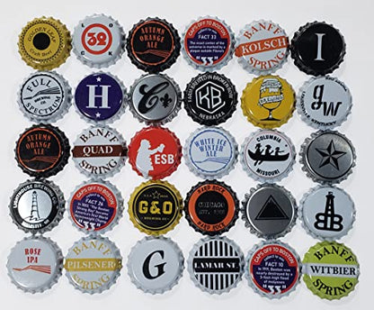 100 Craft Beer Bottle Caps, Few Repeats, No Dents, Huge Variety of Assorted Crown Caps