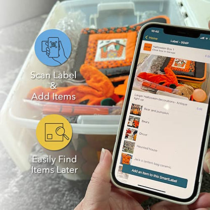 Smart Labels QR Code Stickers with AI Photo Analysis App - Auto-Creates Item Descriptions - No Typing - Made in USA - QR Code Labels for Storage & Inventory Tracking, Organization & Moving, Pack of 48 - style: Original