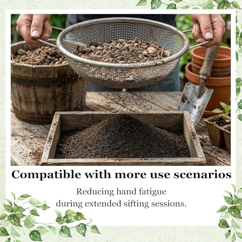 2PCS Soil Sifter for Gardening with Handle,Stainless Steel Rock Compost Soil Sifter for 5 Gallon Bucket,1/4in,1/8in Mesh Garden Sifting Screen Gravel Sawdust Vermicompost with Repotting Mat - size: 2-Piece Set (1/4", 1/8" Mesh)