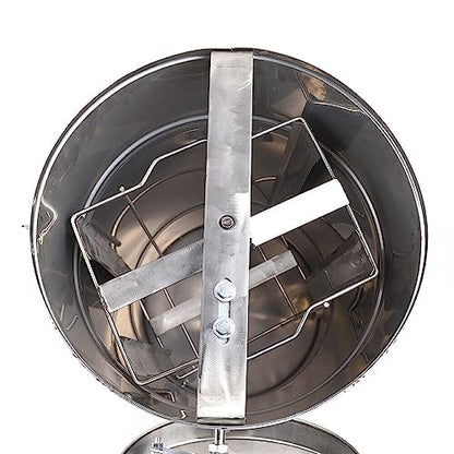 Honey Extractor Separator, 2-Frame Stainless Steel Honey Extractor Manual Honey Extractor Honey Drum Spinner, Beekeeping Extraction Apiary Centrifuge Equipment, 27.5''x13.8''