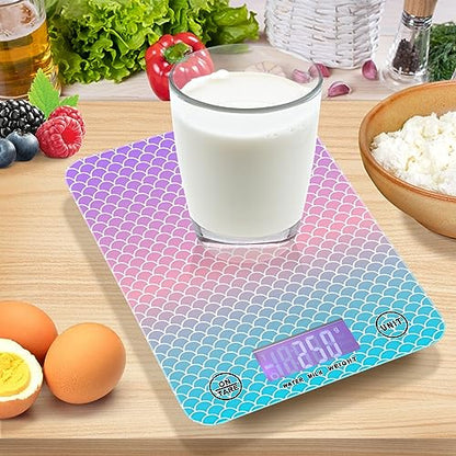 Food Scale Kitchen Scale Food Scales Digital Weight Grams and Ounces Small Electronic Food Scale for Baking Cooking Gradient Fish Scale - color: Gradient Fish Scale