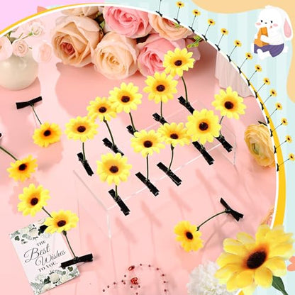 30 Pcs Bean Sprout Hair Clips Rave Mixed Style Plant Hairpins Hair Accessories for Party Irish(Sunflower) - style: Sunflower