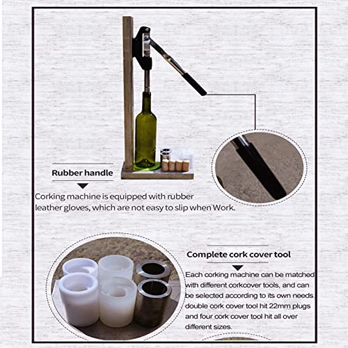 Manual Bottle Capper Tool, Bench Top Stainless Steel Corkers Red Wine Bottle Capper with Two Plastic Size Stoppers and Adjustable Auto Lever for Homebrew Soda Soft Drink Home Brew Beer