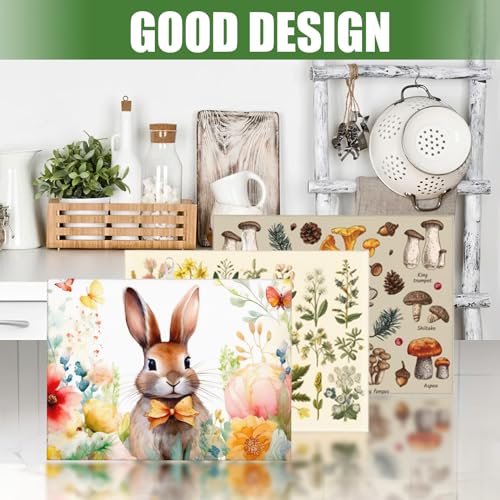 Large Dish Drying Mats For Kitchen Counter Microfiber Kitchen Drying Mat XL Draining Pad Absorbent Quick Drying Dish Mat 18x24 Inch - Rabbit Flowers - color: Rabbit Flowers