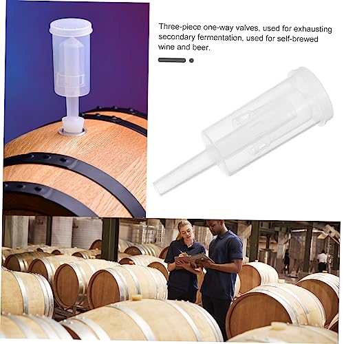 2Pcs Plastic Valves for Wine Three Piece Check Valves Lightweight and Easy to Use for Home Brewing and Wine Beer Preservation